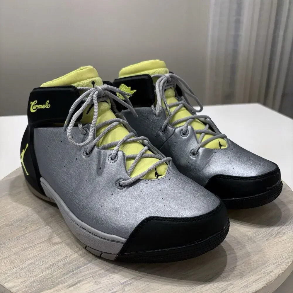 Jordan Men's Melo 1.5 Wolf Grey Volt Ice Leather Basketball Sneakers US Size 9.5 - Picture 13 of 13